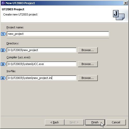 New UT2003 Project dialog